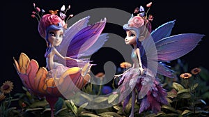 beautiful fairy. Cute little fairies. cute fairies in fly