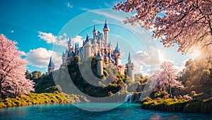 Beautiful fairy tale fantasy castle fantasy architecture imagination building
