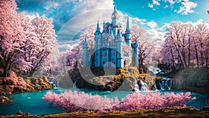 Beautiful fairy tale fantasy castle fantasy architecture imagination building colorful