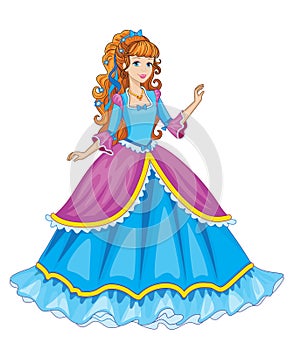 Beautiful fairytale Elf princess. Isolated image. Cartoon illustration for children`s print or sticker. Toy or doll for girl.