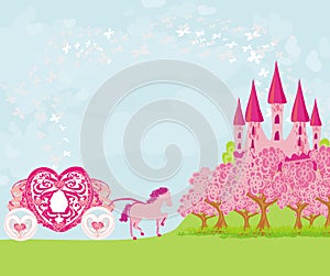 Beautiful fairytale pink castle