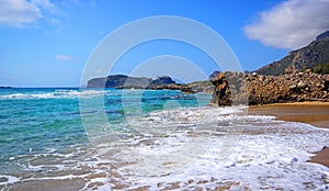 Beautiful Falassarna beach on Crete .