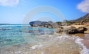 Beautiful Falassarna beach on Crete .
