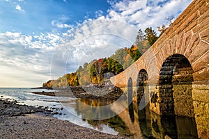 Beautiful fall colors of Acadia National Park in Maine