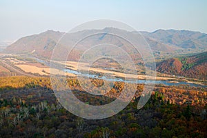 The beautiful fall forests and river