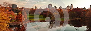 Beautiful Fall panorama in Central Park.