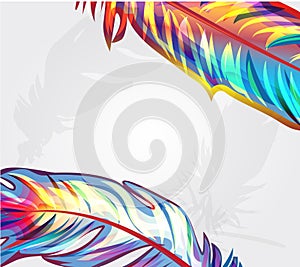 Beautiful falling feathers