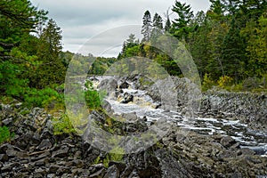 Beautiful falls of the St. Louis River at Jay Cooke State Park in Minnesota photo