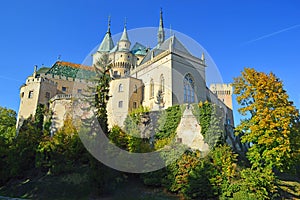 Beautiful Bojnice Castle in the autumn, Slovakia