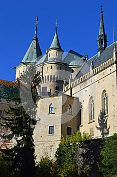 Spires at Beautiful Bojnice Castle, Slovakia