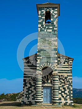 Beautiful famous roman church of San Michelle built in the 12th century on the outskirts of Murato in the Nebbio Corsica