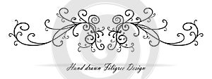 Beautiful fancy scroll design, paragraph or text underline, wedding design element photo