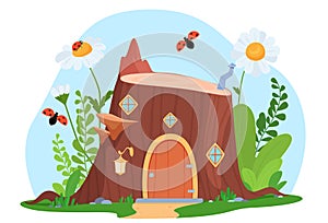 Beautiful fantasy houses. Illustration of children fairy-tale houses. Housing for fictional characters. Vector
