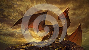 Krásny fantázia drak digitálne ilustrácie 
