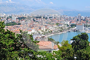 A beautiful faraway view of Split, Croatia from Marjan Hill photo
