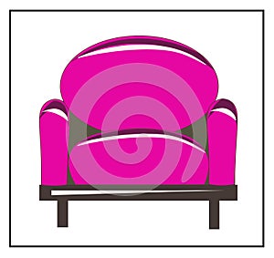 Beautiful fashionable velvet armchair. Vector isolated image on a white background. It can be used to design instagram, sites. An photo