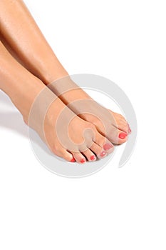 Beautiful feet with perfect spa pedicure