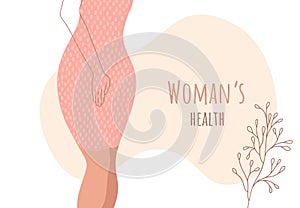 Beautiful female body and women`s hygiene and health concept. Menopause, Urinary incontinence, photo