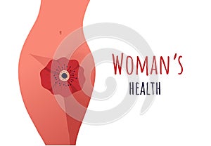 Beautiful female body and women`s hygiene and health concept. Menopause, Urinary incontinence, photo
