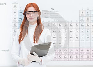 Beautiful female chemist