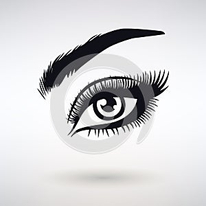 Beautiful Female Eye with Long Eyelashes