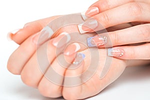 Beautiful female hands with french manicure