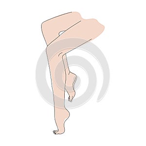 Beautiful female legs, the concept of foot care and lower extremity health, graceful part of the legs