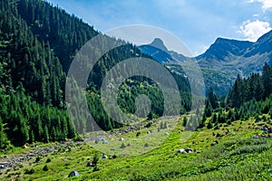 Beautiful Fereastra Mare peak in the Fagaras Mountains, Romania