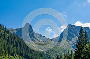 Beautiful Fereastra Mare peak in the Fagaras Mountains , Romania