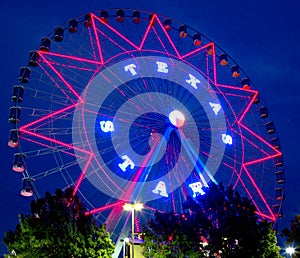 Beautiful Ferris wheel night scenes