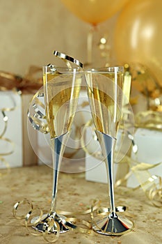 Beautiful Festive Champagne Flutes