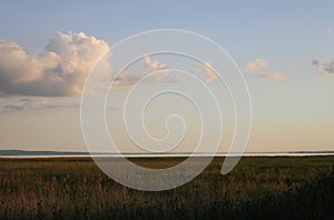 Beautiful fields with clouds