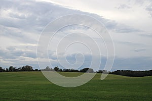 Beautiful fields with clouds