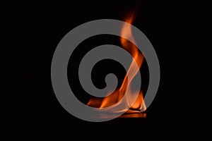 Beautiful fire flames on black background