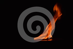 Beautiful fire flames on black background