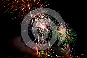 Beautiful firework display for celebration Happy new year 2016,