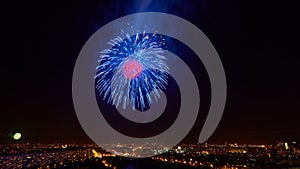 The beautiful firework over city at night