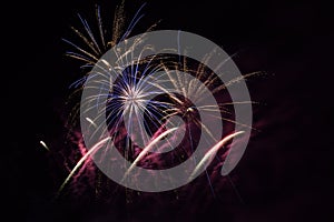 beautiful fireworks background in different colours