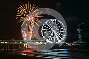 International fireworks festival at the beach of Scheveningen, The Netherlands.