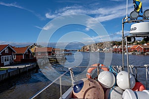 A beautiful fishing village on the Swedish Atlantic coast. Picture from Hamburgsund, Vastra Gotaland county, Sweden photo
