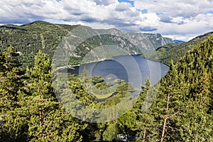 Beautiful fjord in Telemark Norway at the summer photo