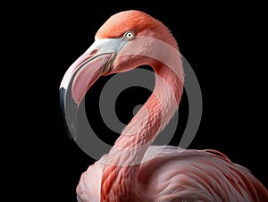 Ai Generated illustration Wildlife Concept of Beautiful flamingo bird isolated