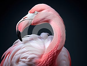 Ai Generated illustration Wildlife Concept of Beautiful flamingo bird isolated