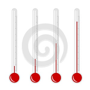 Beautiful flat colorful thermometer growth chart vector on white background