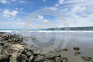 Beautiful flat inter-tidal zone on east coast at Hicks Bay photo