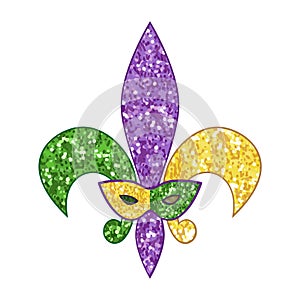 Beautiful fleur de lis with shimmer texture