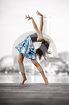 Beautiful Flexible Young Woman Dancing