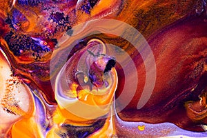 Beautiful floating paints mixed abstract background