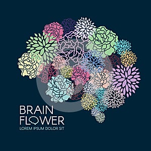 Beautiful Flora Brain flower abstract vector illustration photo