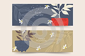beautiful floral banners backgrounds eight